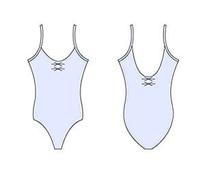 Spaghettibandjes enkel, lage rug, voor en achter gerimpeld - Girls