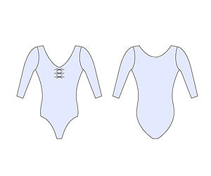 Balletpak 3/4 mouw, voor gerimpeld, hoge rug Paraddy - Ladies